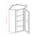  DCW2436GD-SW Glass Door Diagonal Wall Corner Cabinets, Capital Collection