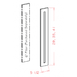 Us Cabinet Depot FOL Filler Overlays-6"W, Capital Collection