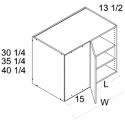  WBC33/3630-TGW Wall Blind Corner Cabinets, Altaeuro