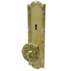 Von Morris 9141 Large Ribbon & Reed Escutcheon Sets With Large Ribbon & Reed Knob, Entry Mortise