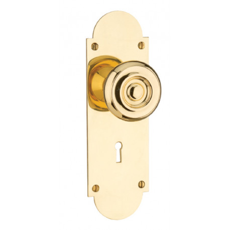 Von Morris 9110 Small Newtown Escutcheon Sets With Colonial Knob, Entry Mortise
