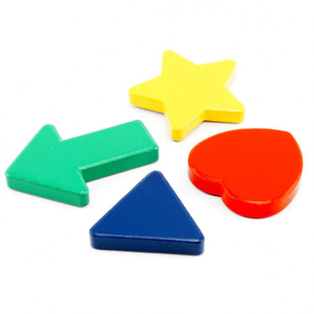 Master Magnetics 390 Magnetic Shapes, Red, Blue, Green, Yllow, PK4