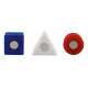 Magnet Source 07507 Neodymium Push Pin Magnets, Red Circles, Blue Squares, White Triangles (6 pcs.)