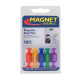 Magnet Source 08013 Neodymium Push Pin Magnets, Red, Yellow, Blue, Green, Purple 10 Pcs.