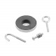 Magnet Source 07596 Round Base Magnet Kit with 3 Piece Hardware Attachments, 35 lbs. Max Force (1 pc.)
