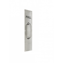 Cal Royal PULL001 US32D Stainless Steel Pull Plate With 3/4" "Pull" Engraved In Black Color