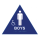 Cal-Royal BHS1 Boys Sign Raised & Braille, 10 1/2" High Triangle,Finish-Blue