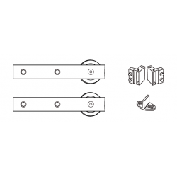 Cal-Royal BDH Sliding Door Set Less Track, Includes-2 Rollers, 2 Stoppers, 2 Anti-Jump Discs, 1 Floor Guide & Complete Mounting Screws