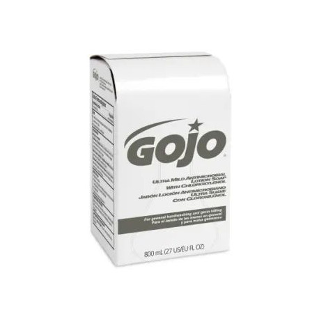 GOJO 9212-12 Ultra Mild Antimicrobial Lotion Soap with Chloroxylenol ,12 Pack, Amber