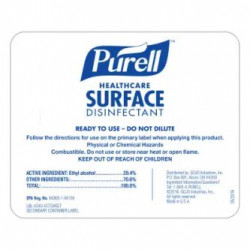 GOJO PURELL LBL-4340-6CTSHEET Healthcare Surface Disinfectant Bottle Label