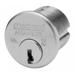 Medeco 100200A 1-7/32" 6 Pin Mortise Cylinder With Mini Micro Switch, 7 Amp, SPDT, 1 Key Pull