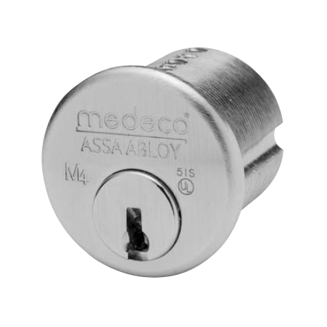 Medeco 100200A 1-7/32" 6 Pin Mortise Cylinder With Mini Micro Switch, 7 Amp, SPDT, 1 Key Pull