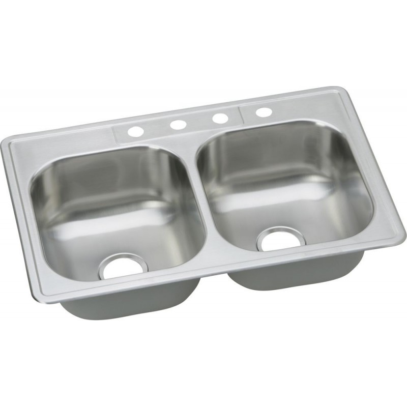 Elkay DSE23322 Dayton Elite Stainless Steel Double Bowl Top Mount Sink