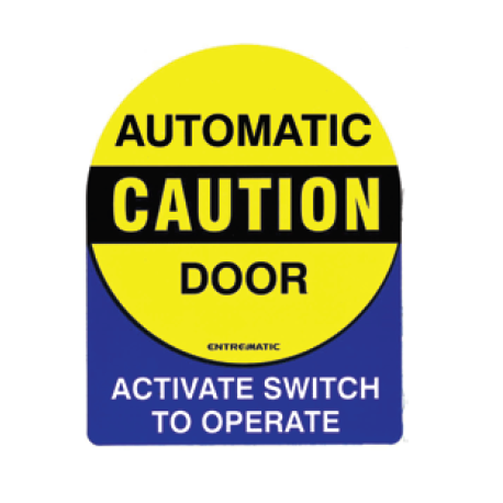 Entrematic W5-628 Caution Automatic Door/Activate Switch To Operate Combo Decal
