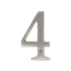 Delaney Z38 Solid Brass 4" House Numbers, Satin Nickel