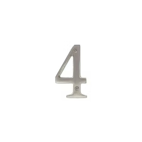 Delaney Z38 Solid Brass 4" House Numbers, Satin Nickel