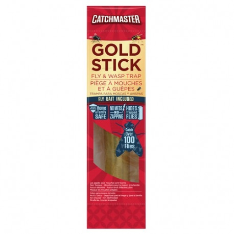 Catchmaster 912R Gold Stick Fly Trap (Fly Bait Included)-Small, Size-10.5"