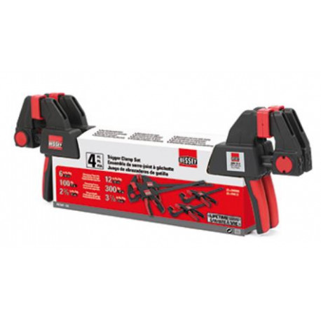 Bessey RES01 Set, Trigger Clamps (2 x 6 IN 100lb, 2 x 12 IN 300lb)