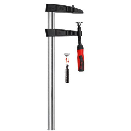 Bessey TGK4.5 Clamp, Woodworking, F-Style, 2K Handle, Replaceable Pads, 4.5 Throat Depth, 1540 lb