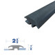 Legacy Manufacturing 37861N Rubber Carpet Transition Strip,Finish-Black