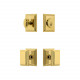 Grandeur Carre Square Rosette Entry Set w/ Carre Brass Knob, Keyed Alike