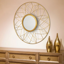 Bain Signature Louisa Mirror with Gold Decorative Round Frame