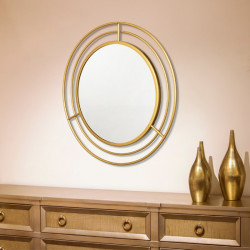 Bain Signature Genova Mirror With Gold Decorative Round Frame