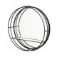 Bain Signature Beatrice Black Round Mirror with Built-in Shelf