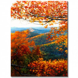 Bain Signature Fall Leaves Hand Painted Canvas