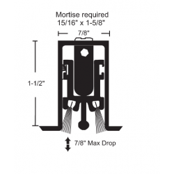 NGP 683 Heavy-Duty Mortise Automatic Door Bottom w/ Nylon Brush Seal