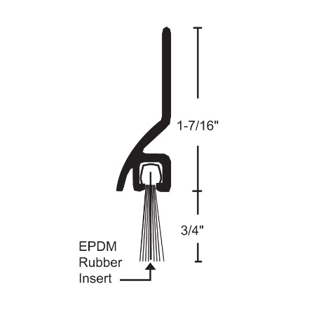 NGP C699 Nylon Brush Sweeps with EPDM Rubber Insert