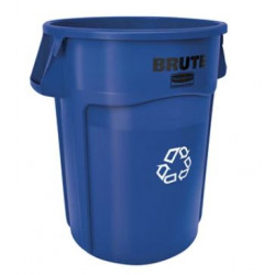 Rubbermaid Commercial Products FG264307BLUE Brute Vented Recycling Container, 44 GAL, Blue