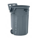 Rubbermaid Commercial Products 2131929 Brute Vented Wheeled Container, 44 GAL, Gray