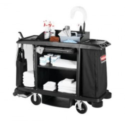 Rubbermaid Commercial Products FG618900BLA Executive Traditional Full-Size Housekeeping Cart, Black