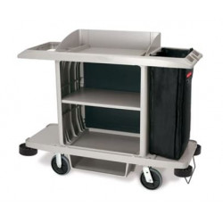Rubbermaid Commercial Products 1969596 Executive Traditional Full-Size Housekeeping Cart, Platinum