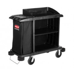 Rubbermaid Commercial Products FG619000BLA Executive Traditional Compact Housekeeping Cart, Black