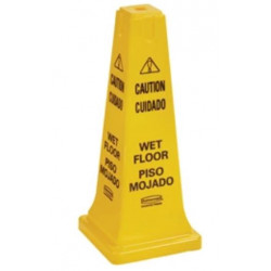 Rubbermaid Commercial Products FG627777YEL Safety Cone With Multilingual "Caution Wet Floor" Imprint, 25", Yellow