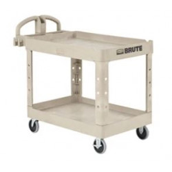 Rubbermaid Commercial Products FG45 Brute Heavy-Duty Ergo Handle Utility Cart with Lipped Shelf