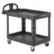 Rubbermaid Commercial Products FG45 Brute Heavy-Duty Ergo Handle Utility Cart with Lipped Shelf