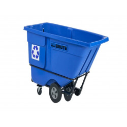 Rubbermaid Commercial Products 2089826 Brute Rotomolded Tilt Truck, Standard Duty, 1 Cubic Yard, Recycling
