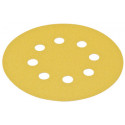 Hafele 005.33. Abrasive Paper Disc, 5" Aluminum Oxide, Hook-N-Loop, with 8 Holes