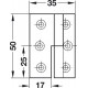 Hafele 307.01. Cranked Hinge, Butting for Front-Hung Doors