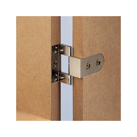 Hafele 307 Cranked Butt Hinge, Neuform, Brass, for Overlay Doors