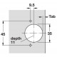 Hafele 329.09. Concealed Hinge, Salice, - 45D Corner Special Application, Full Overlay