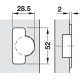 Hafele 329.41.503 Salice C4A7P99 Mini 94D Inset Screw