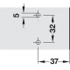 Hafele 329.81. Cruciform mounting plate, Duomatic A, Pre-mounted Euro Screws