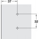 Hafele 329.84.120 Wing Mounting Plate, Salice, Slide-on, Angle from +10D to +30D