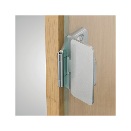 Hafele 344.89.730 Glass Door Hinge, Aximat, 230D Opening Angle, Glass to Wood, Inset