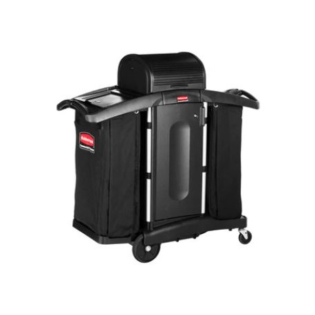 Rubbermaid Commercial Products FG9T7800BLA Executive Compact Housekeeping Cart-High Security