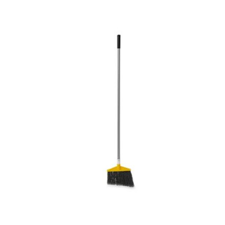 Rubbermaid Commercial Products FG638500GRAY Angled Broom, Metal Handle, Flagged Polypropylene Fill, Gray